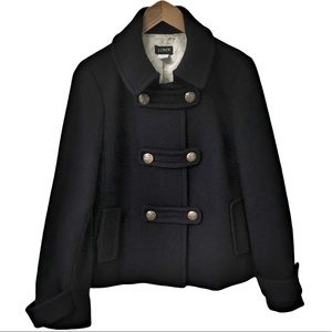 J Crew navy wool-blend military coat, size 8